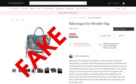 fake bags being sold as authentic on sites